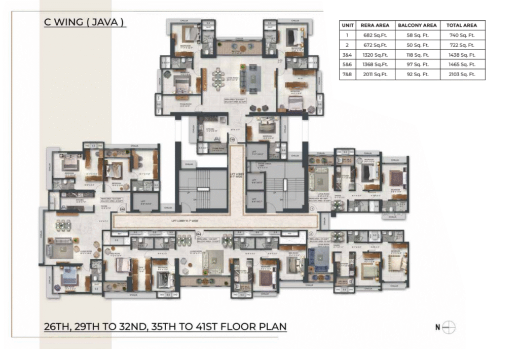 Agarwal Java Malad East Master Floor Plan above 26th Floor updated november 2025